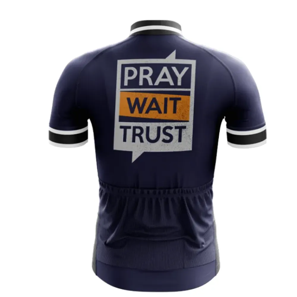 Pray Wait Trust Cycling Jersey Navy/White/Grey