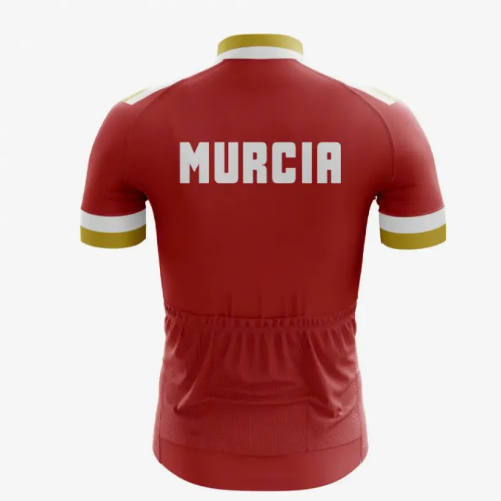Murcia Cycling Jersey High-Performance Red/Gold/White