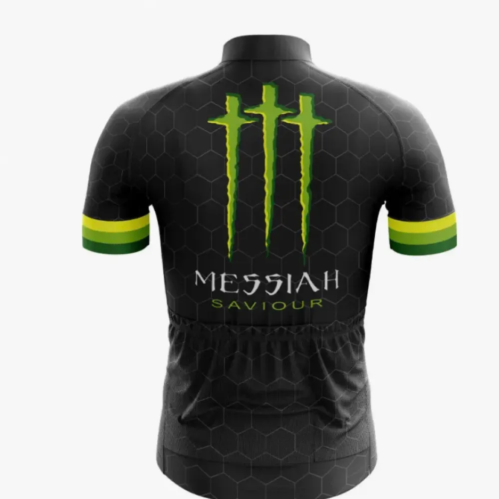 Monster Energy Messiah Savior Cycling Jersey Black/Green/Yellow