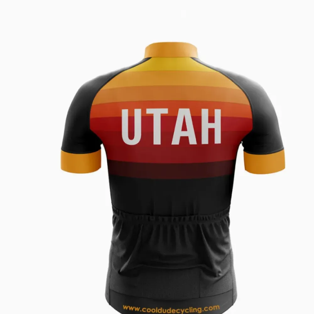 Utah Cycling Jersey - Sleek & Stylish Performance Wear Black/Yellow/Red