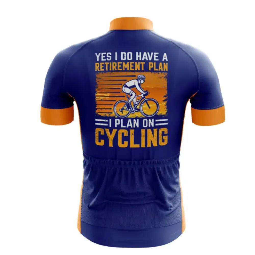 Cycling Jersey Retirement Plan Navy/Gold/White