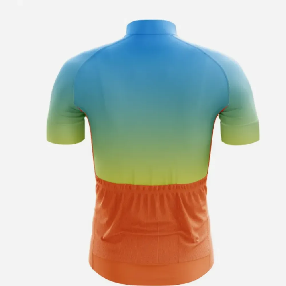 North Dakota Cycling Jersey Sunset Blue/Green/Orange
