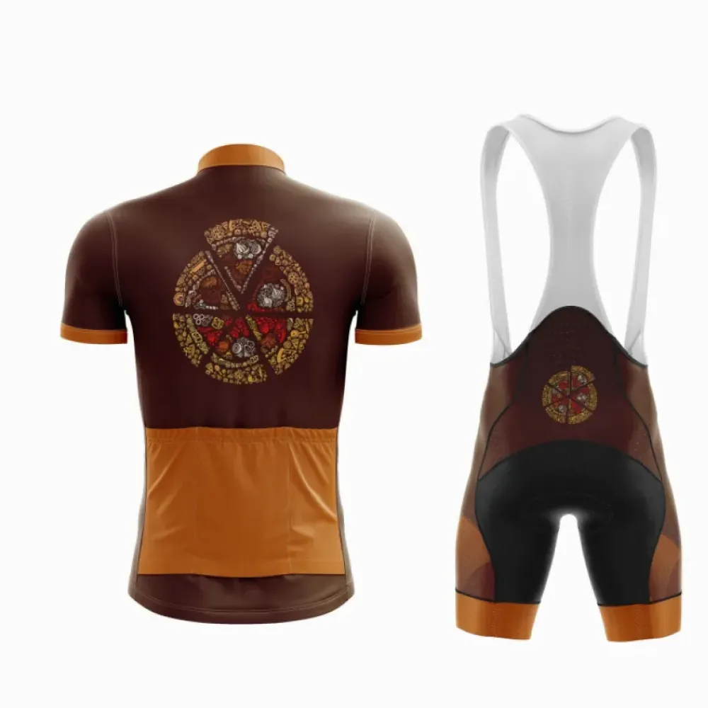 Chocolate Brown Pizza Design Cycling Kit
