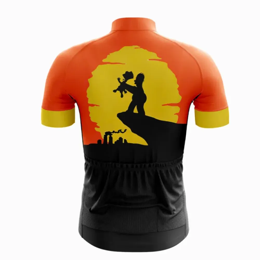 Bold Orange, Yellow, and Black Cycling Jersey Design