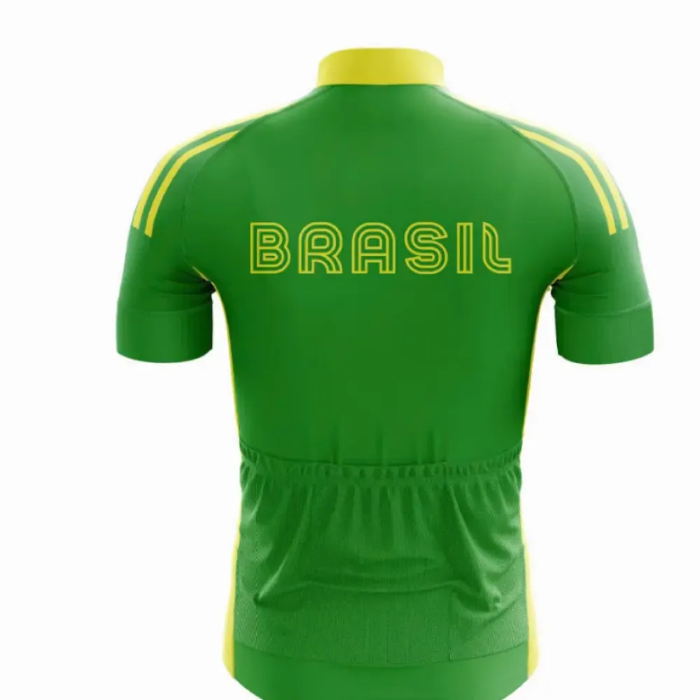 Brasil Retro Cycling Jersey Green/Yellow