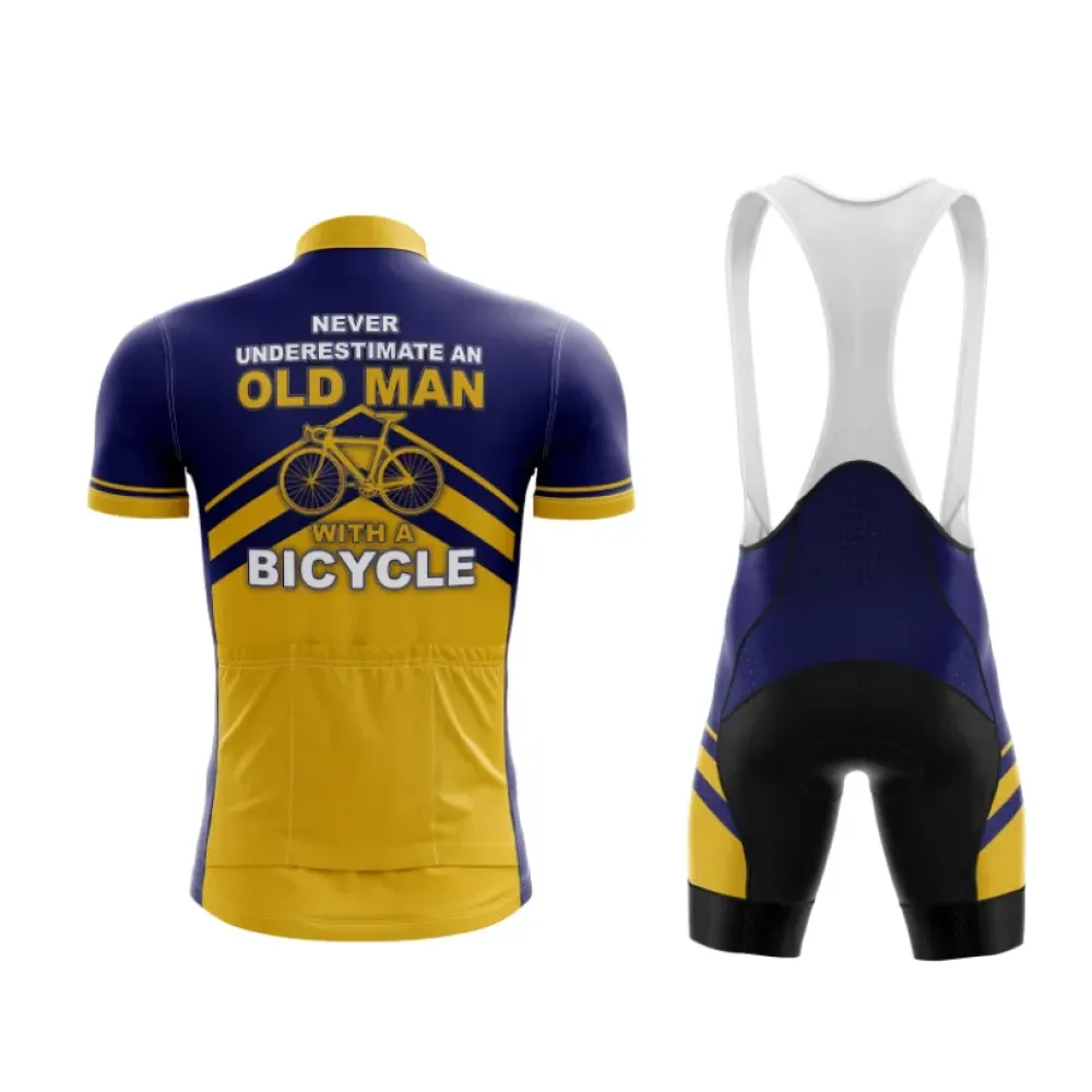Old Man Cycling Set Navy/Yellow/White