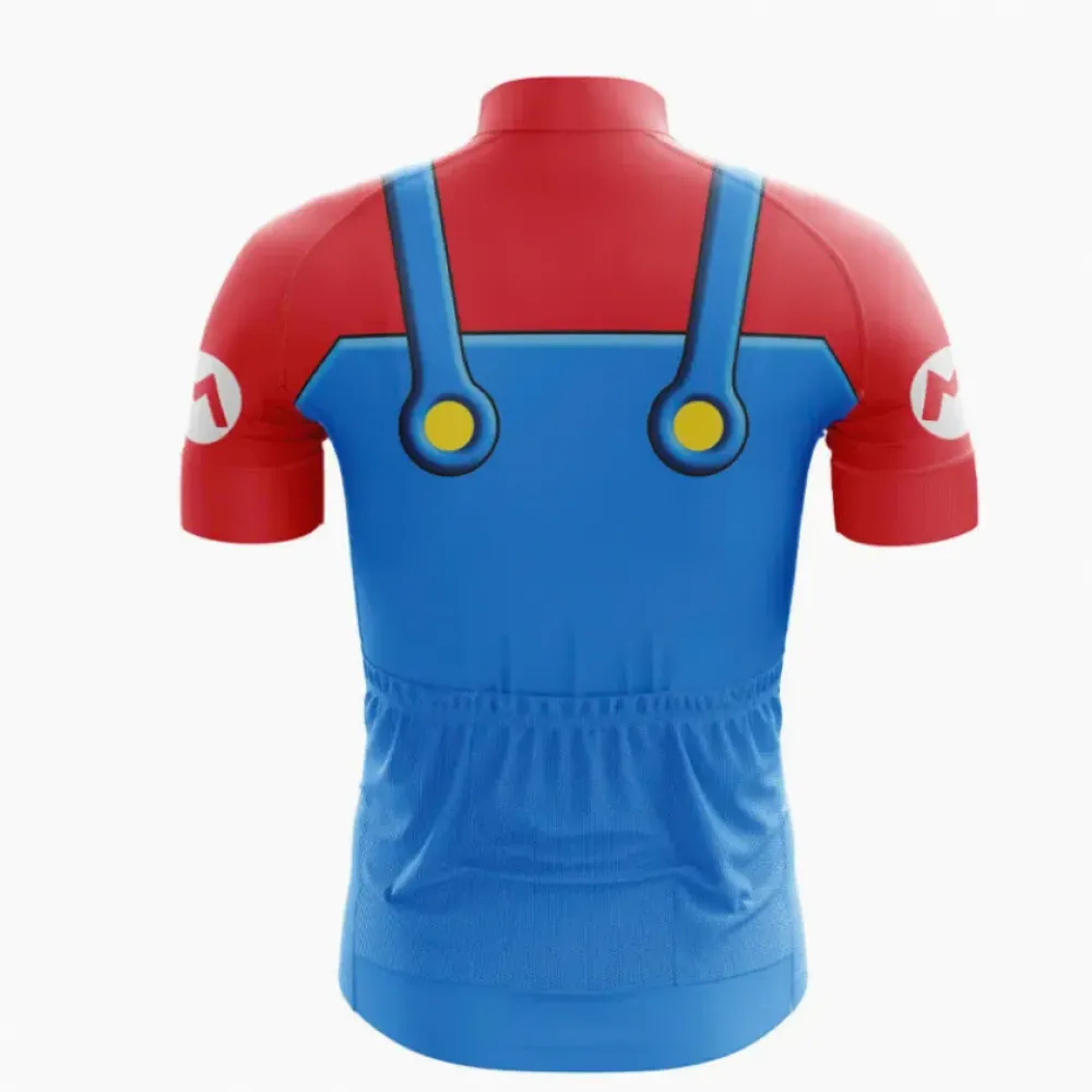 Mario Swag Cycling Jersey - Mint Blue/Red