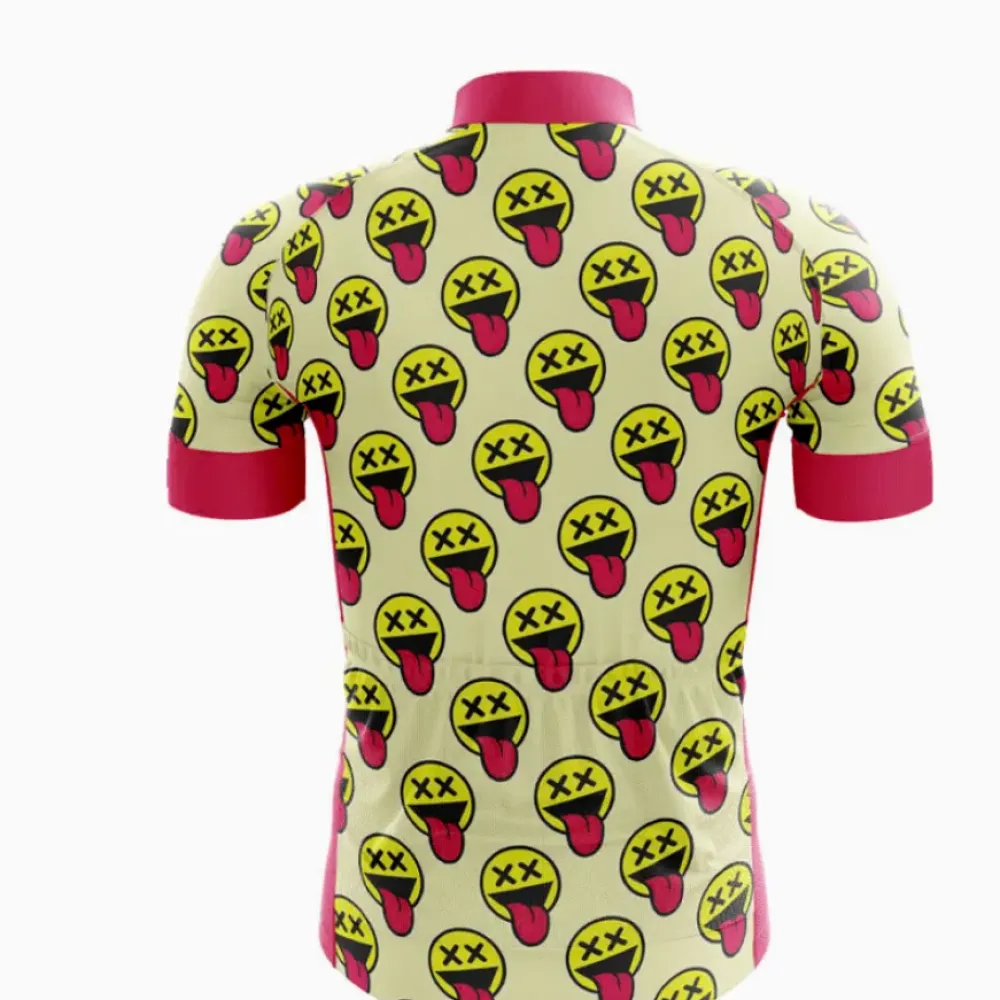Cross Smiles Cycling Jersey Yellow/Pink/Red