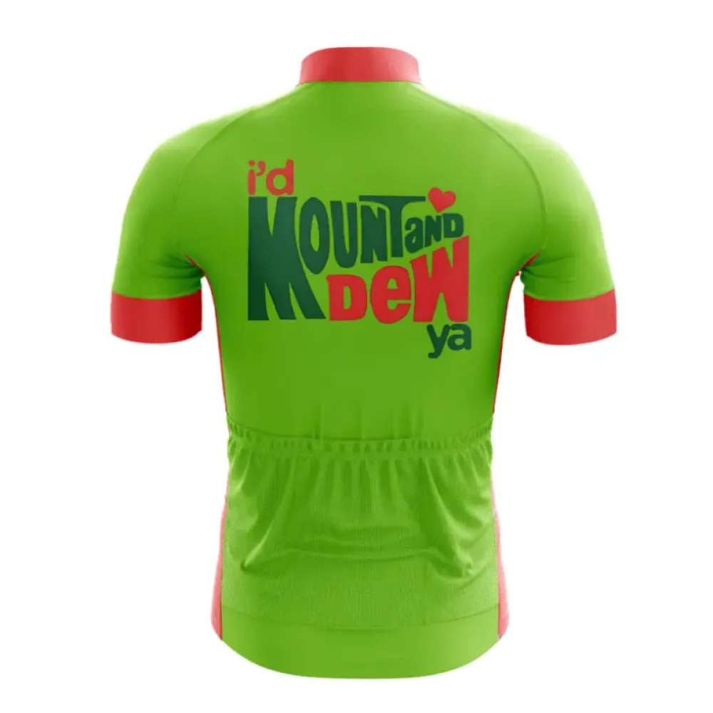 Mount and Dew Cycling Jersey Green/Red/Pink