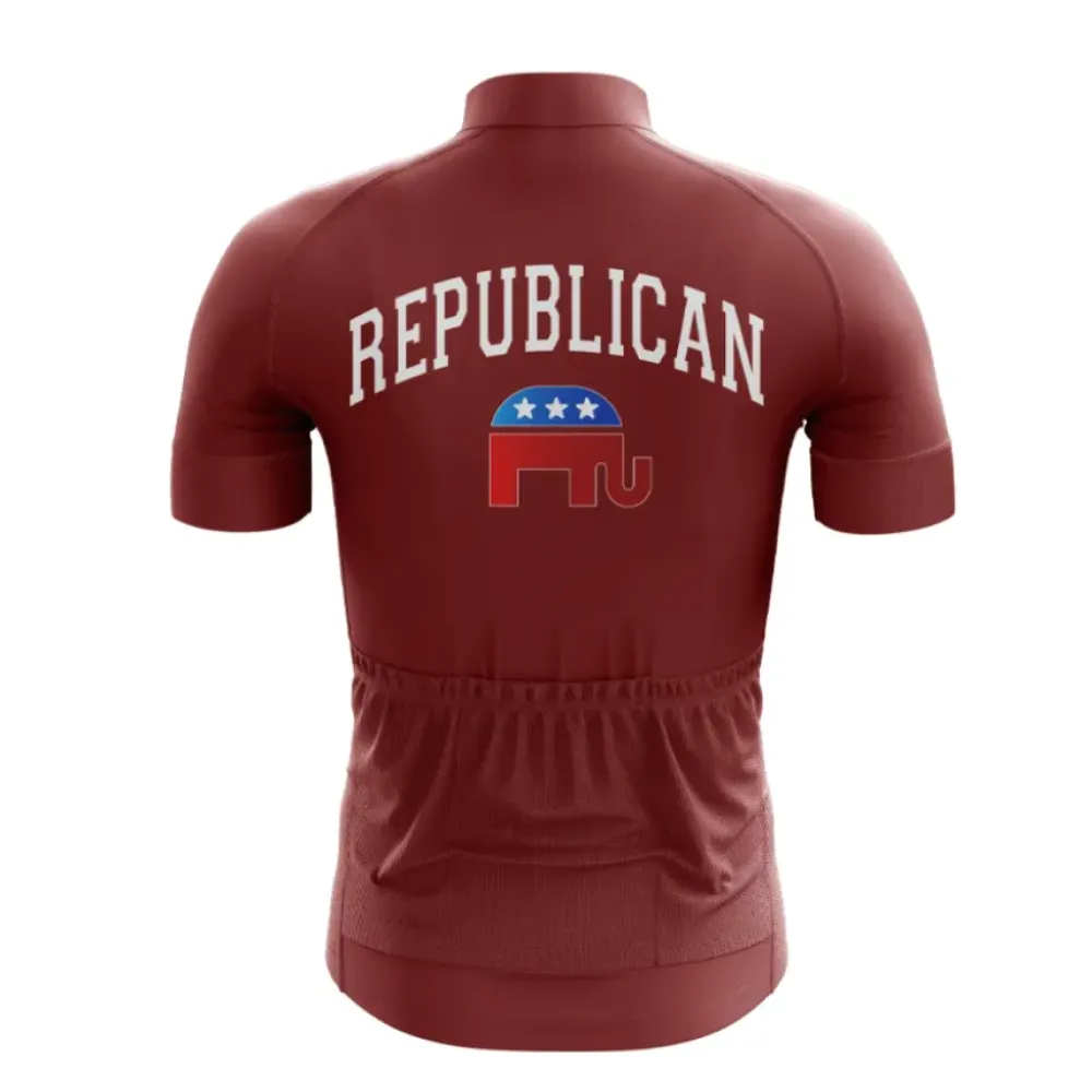 Republican Road Cycling Jersey Bold Maroon