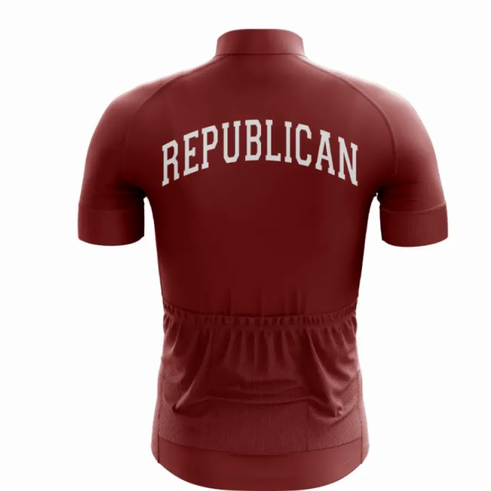 Republican Road Cycling Jersey Bold Maroon