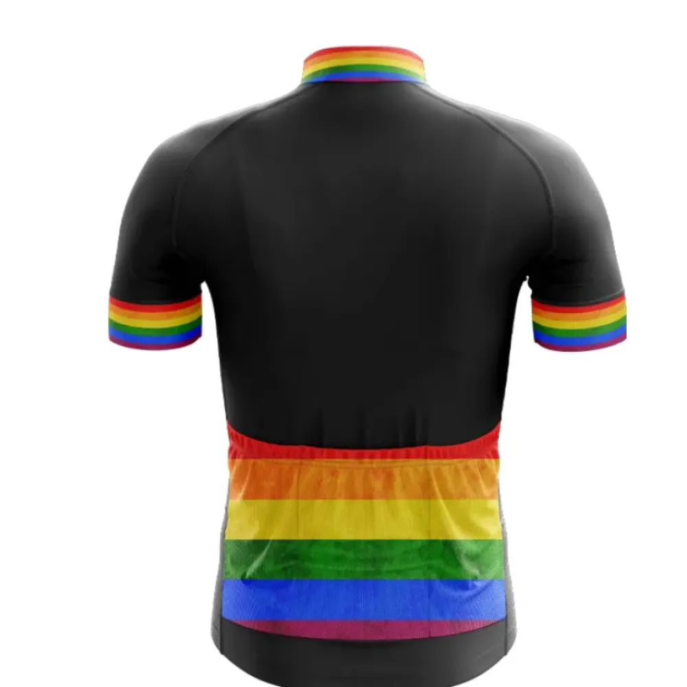 Rainbow Heart Cycling Jersey Black/Rainbow