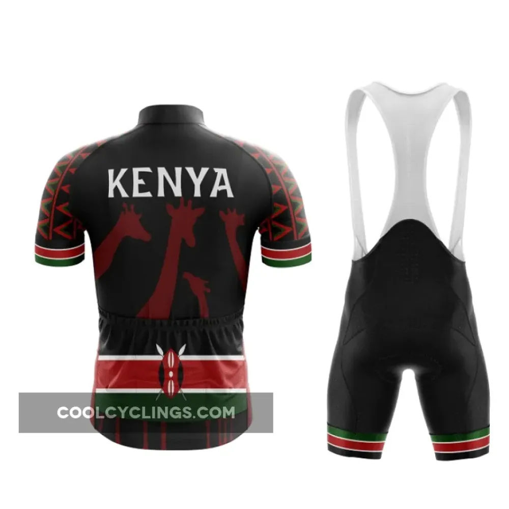 Kenya Giraffe Cycling Kit Black/Red/Green