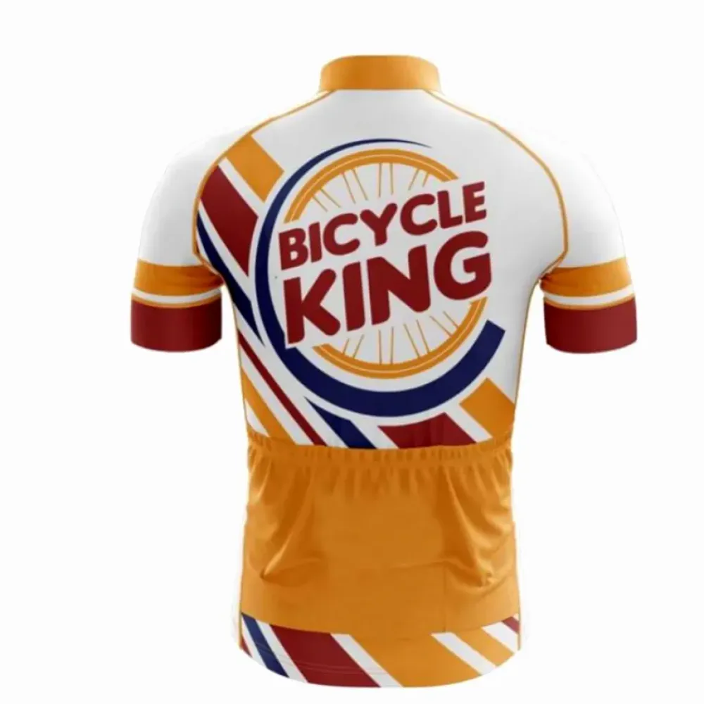 Bicycle King Cycling Jersey White/Red/Orange/Blue