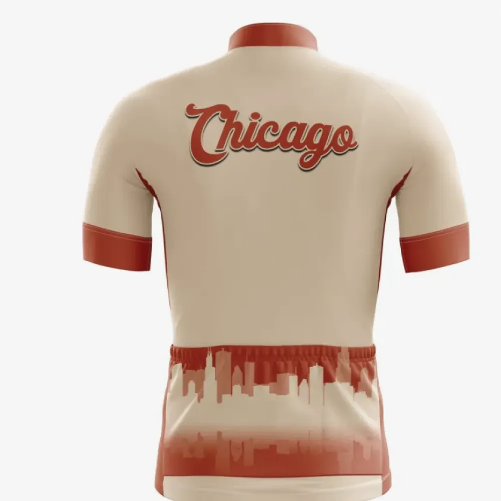 Chicago City Cycling Jersey Tan/Brown/Red