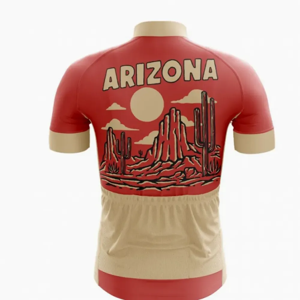 Arizona Desert Sun Cycling Jersey Red/Beige