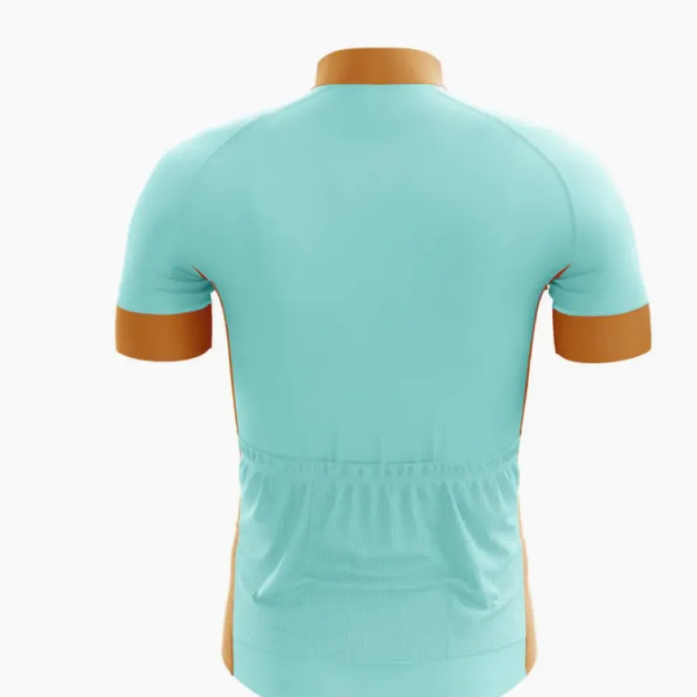 Cycling Jersey Teal/Peach Intricate Pattern