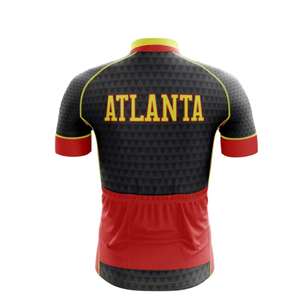 Atlanta Cycling Jersey - Stylish Team Rider Top Black/Red/Yellow