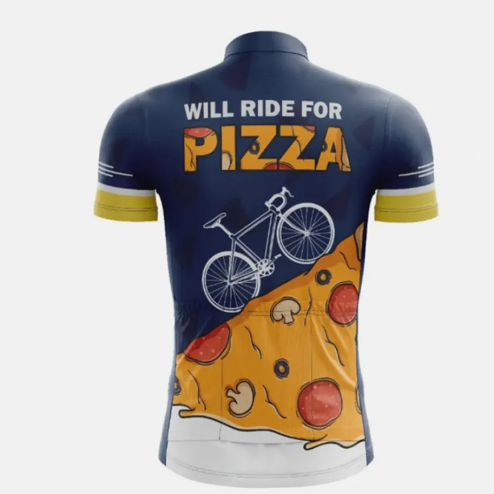 Fun Pizza Rule Cycling Jersey Navy/Yellow/White