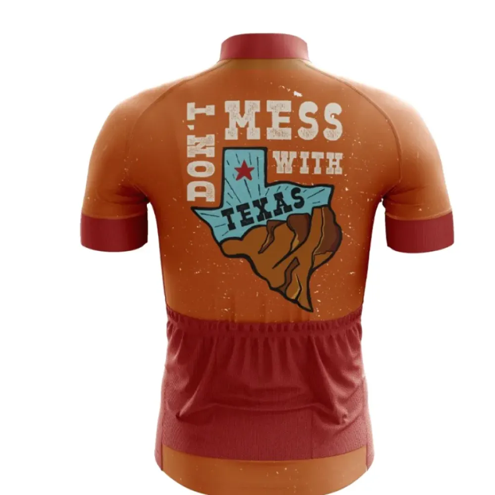 Don't Mess with Texas Cycling Jersey Texan Pride Brown/Red/Turquoise