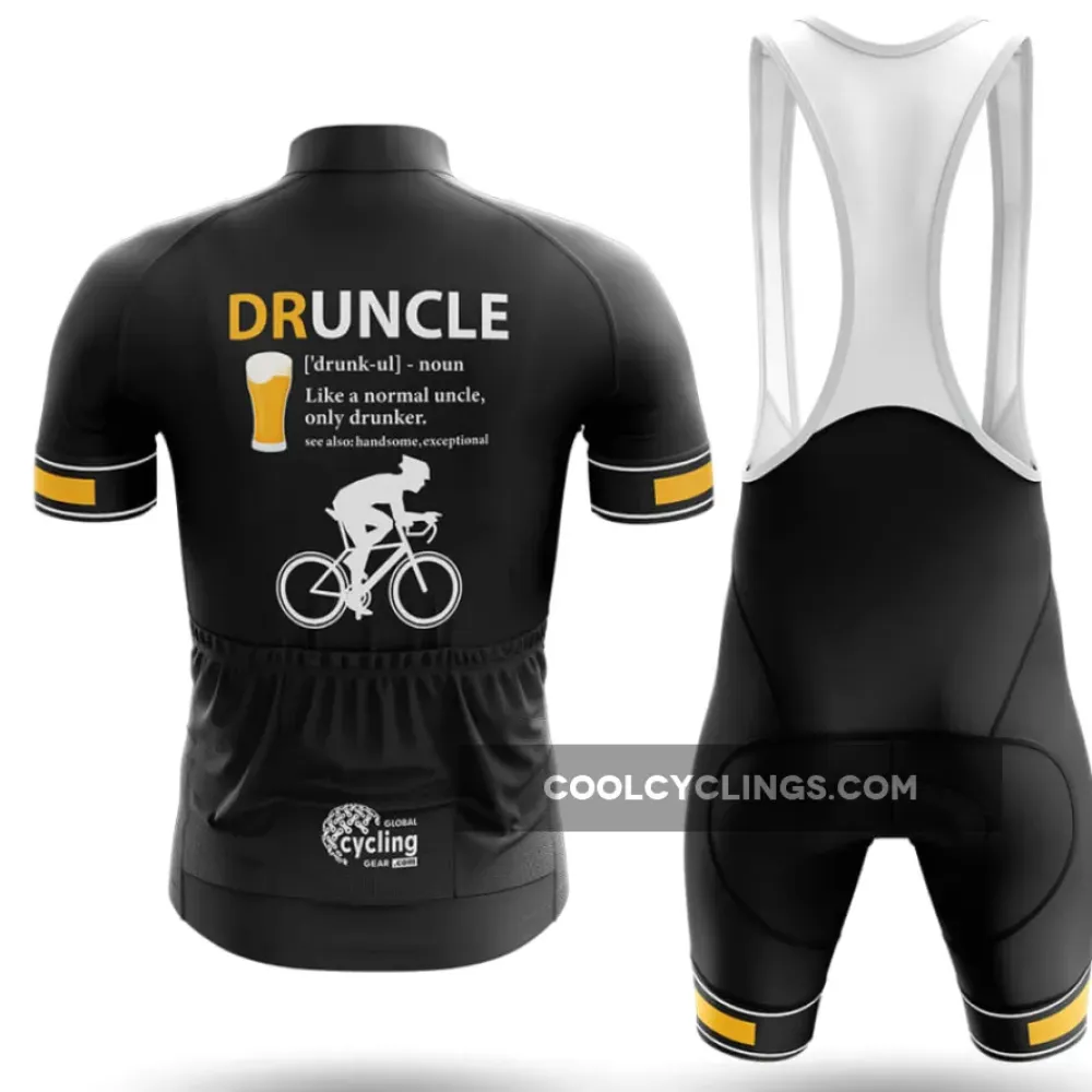 Druncle Cycling Kit Funny Definition Black/Yellow/White