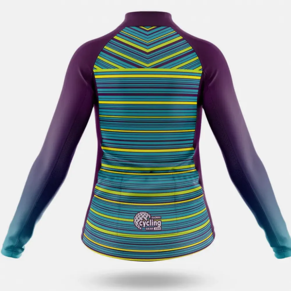 Cycling Shorts Colorful Stripes Purple/Teal/Black