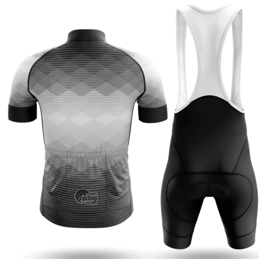 Cycling Jersey Diamond Pattern Black/White/Grey