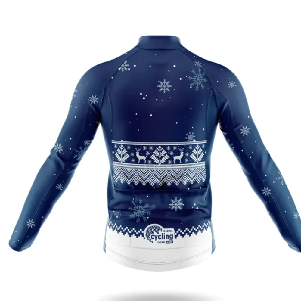 Italian Xmas Long Sleeve Cycling Jersey Navy/White/Green