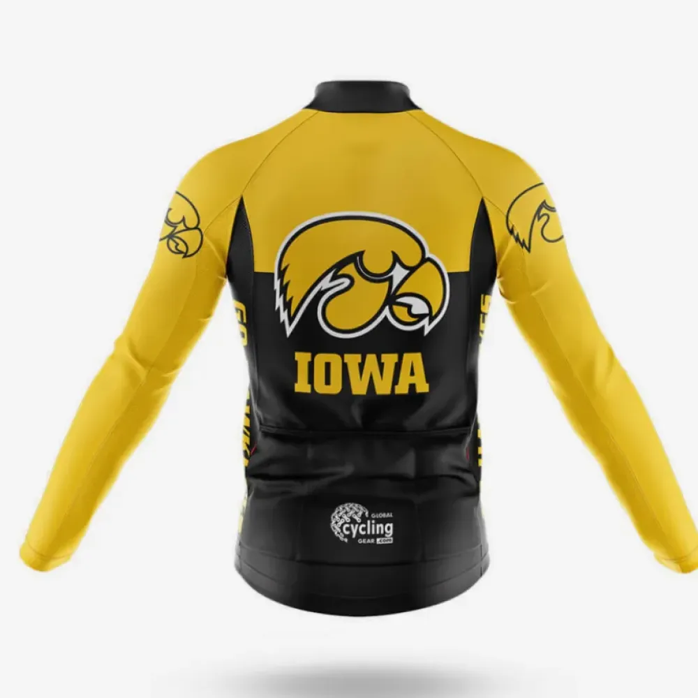 Iowa Cycling Jersey Bold Design Yellow/Black/Gold
