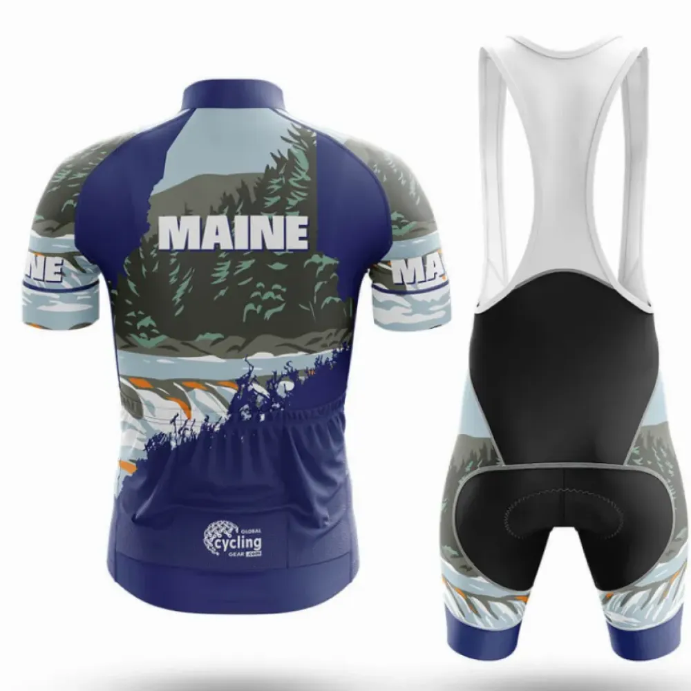 Maine State Cycling Kit Full Set Forest Navy/White/Grey