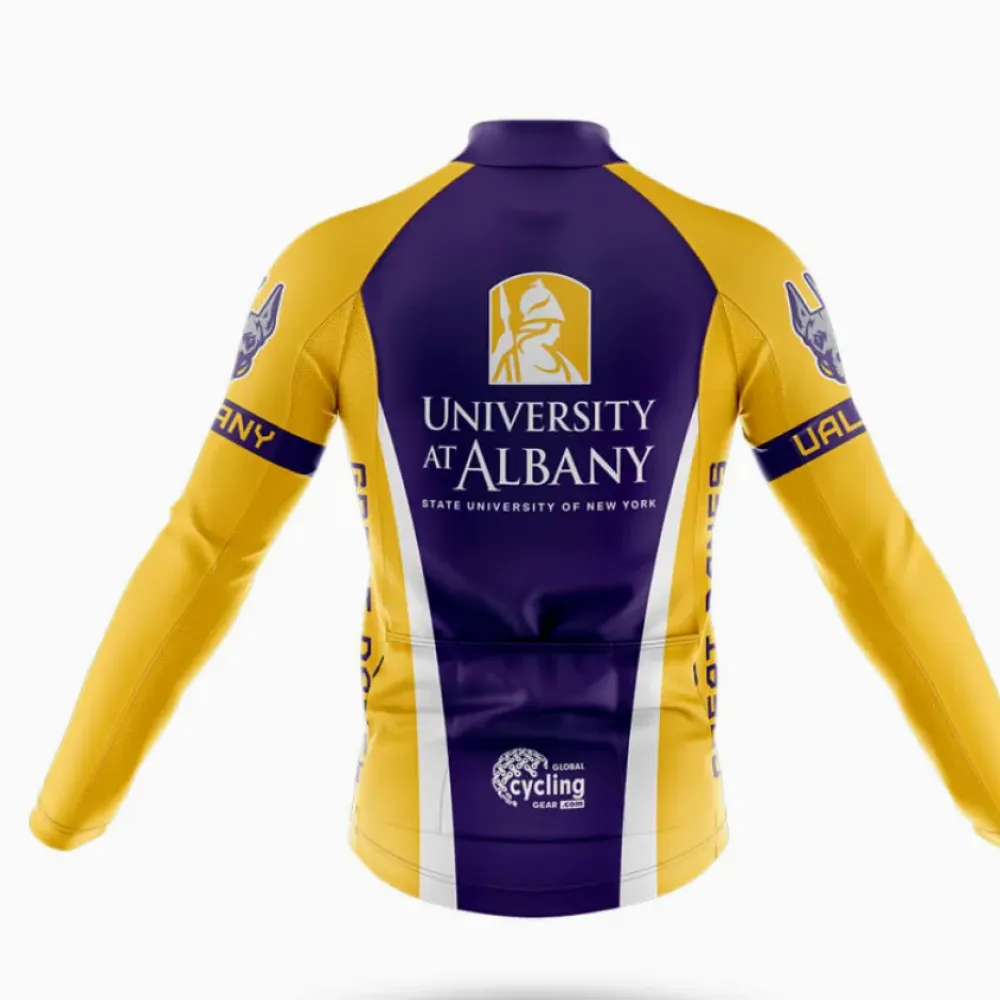 University at Albany Long Sleeve Cycling Jersey Purple/Yellow/Gold