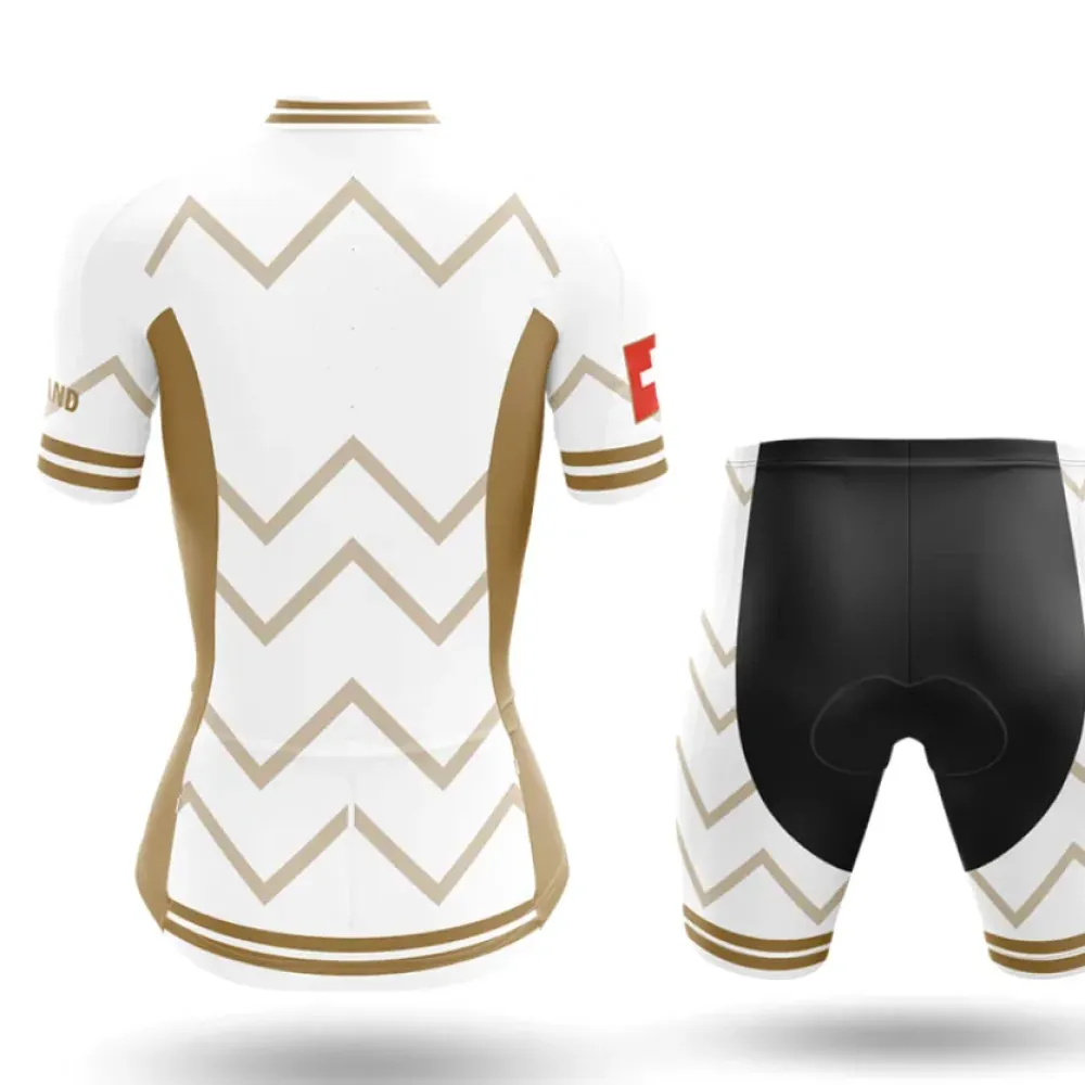 Switzerland Women V17 Cycling Kit White/Gold/Red