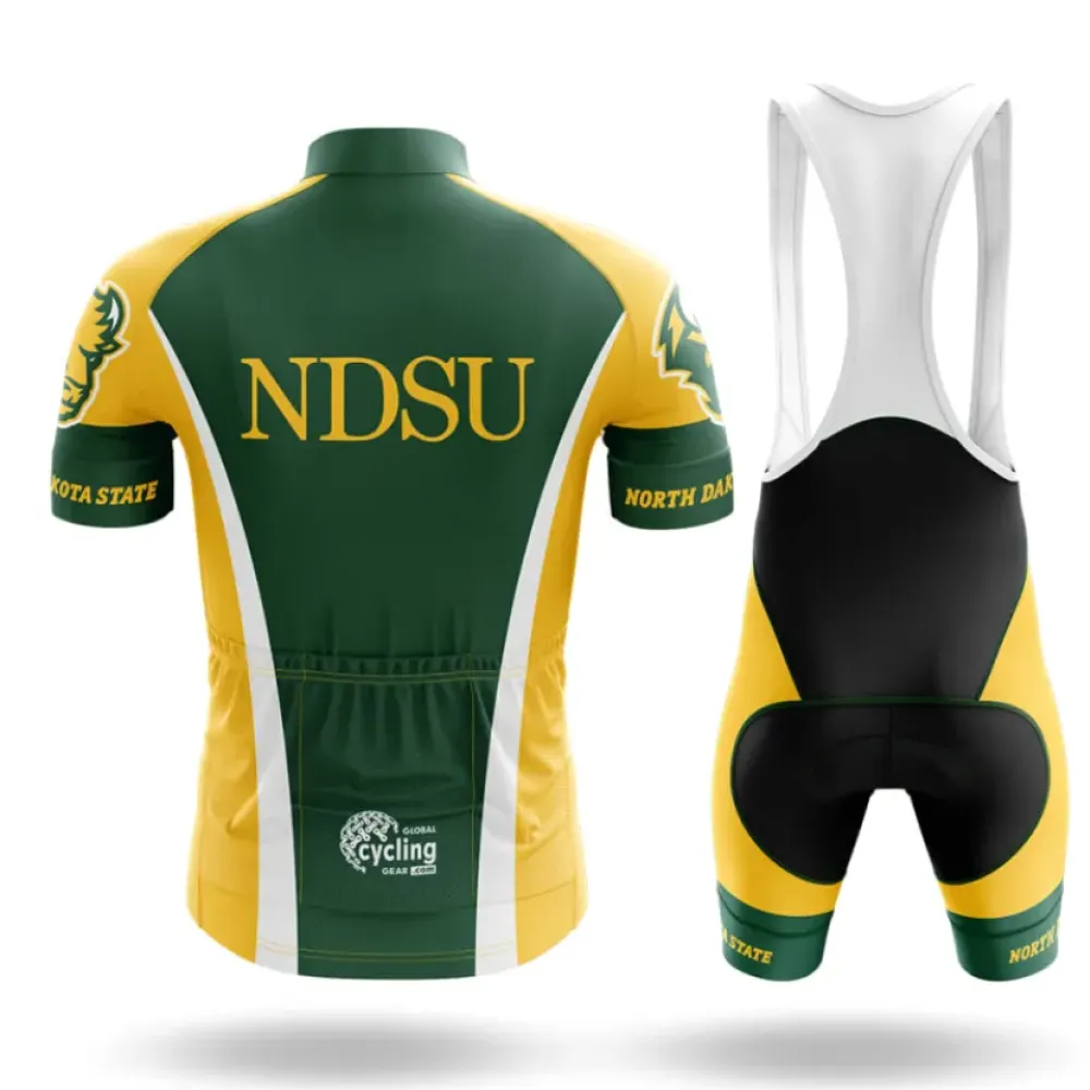 North Dakota State University Long Sleeve Cycling Jersey Green/Yellow/White