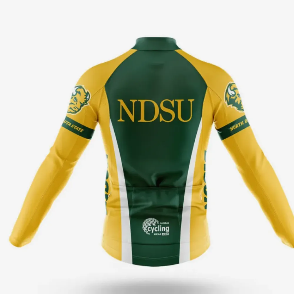 North Dakota State University Long Sleeve Cycling Jersey Green/Yellow/White