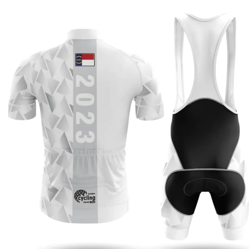 North Carolina 2023 V1 Cycling Kit Full Set White/Black/Silver