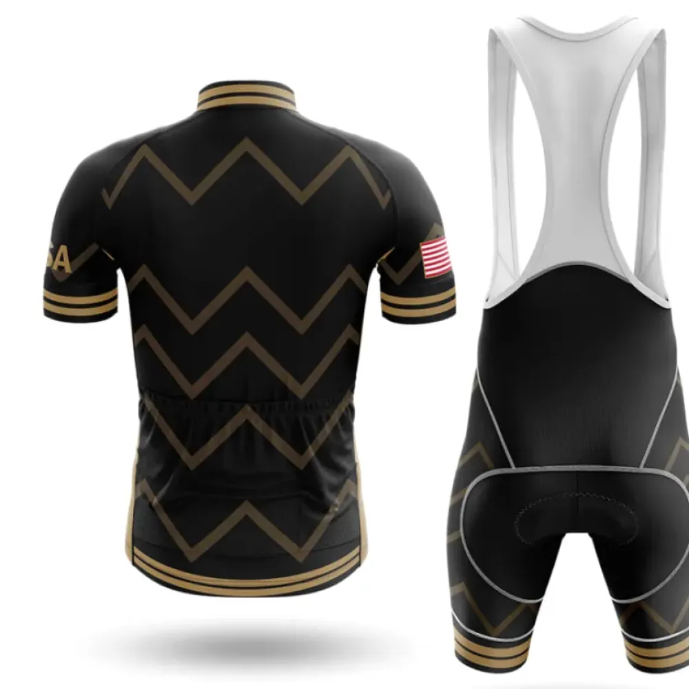 USA V17 Cycling Bibs American Flag Black/Gold/White