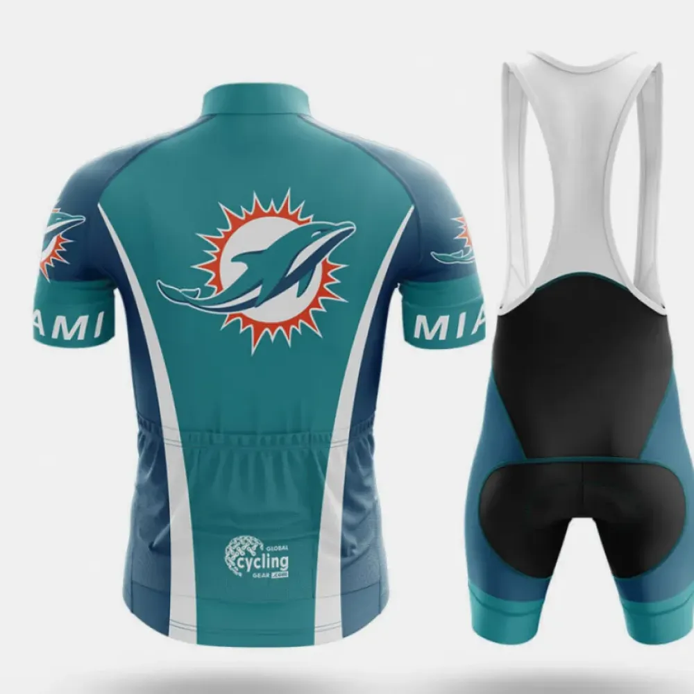 Miami Dolphins Cycling Bibs Breathable Teal/Black/White