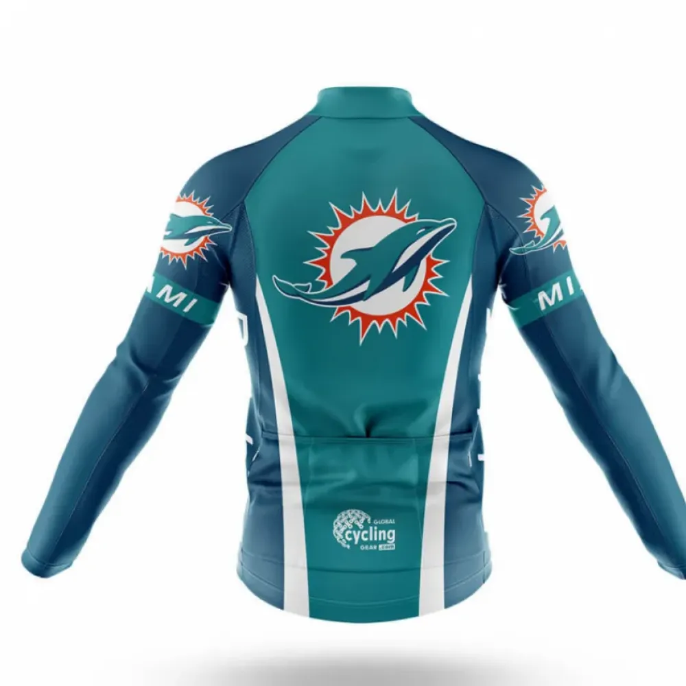 Miami Dolphins Cycling Bibs Breathable Teal/Black/White