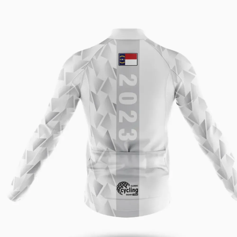 North Carolina 2023 V1 Cycling Jersey Geometric Pattern White/Gray/Pink