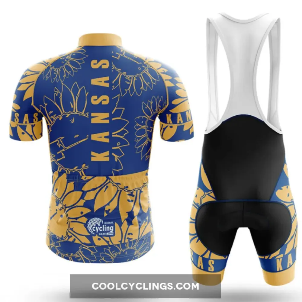 Kansas Symbol Floral Blue/Gold/Sunflower