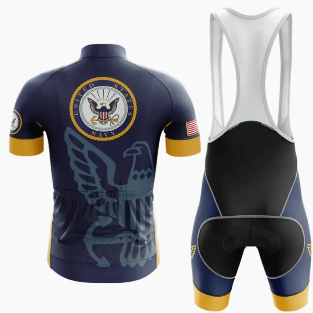 U.S. Navy Cycling Bibs Military Navy/Gold/White