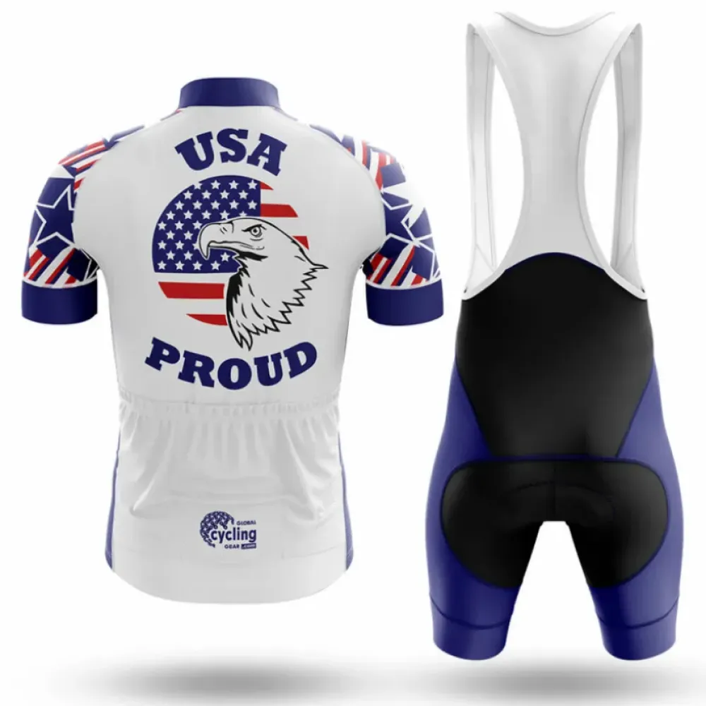USA Proud Cycling Bibs Comfortable Blue/White/Purple