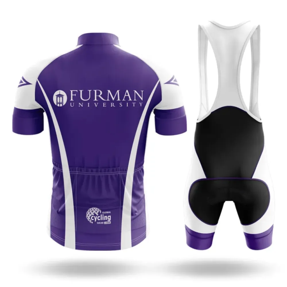 Furman University Cycling Bibs Breathable White/Purple/Black