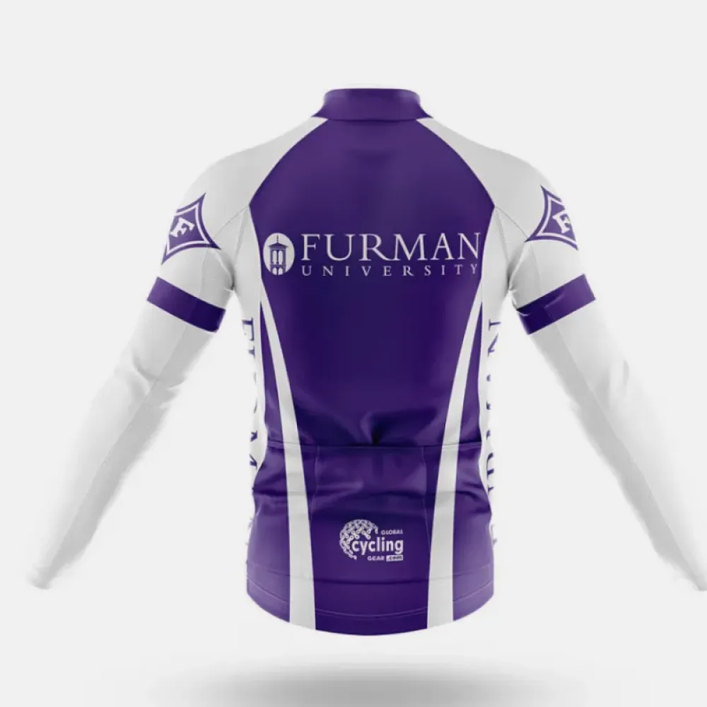 Furman University Cycling Bibs Breathable White/Purple/Black