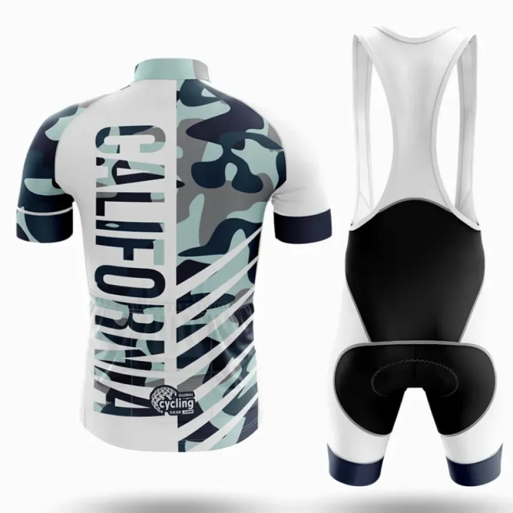 California S31 Cycling Jersey Camouflage White/Teal/Navy