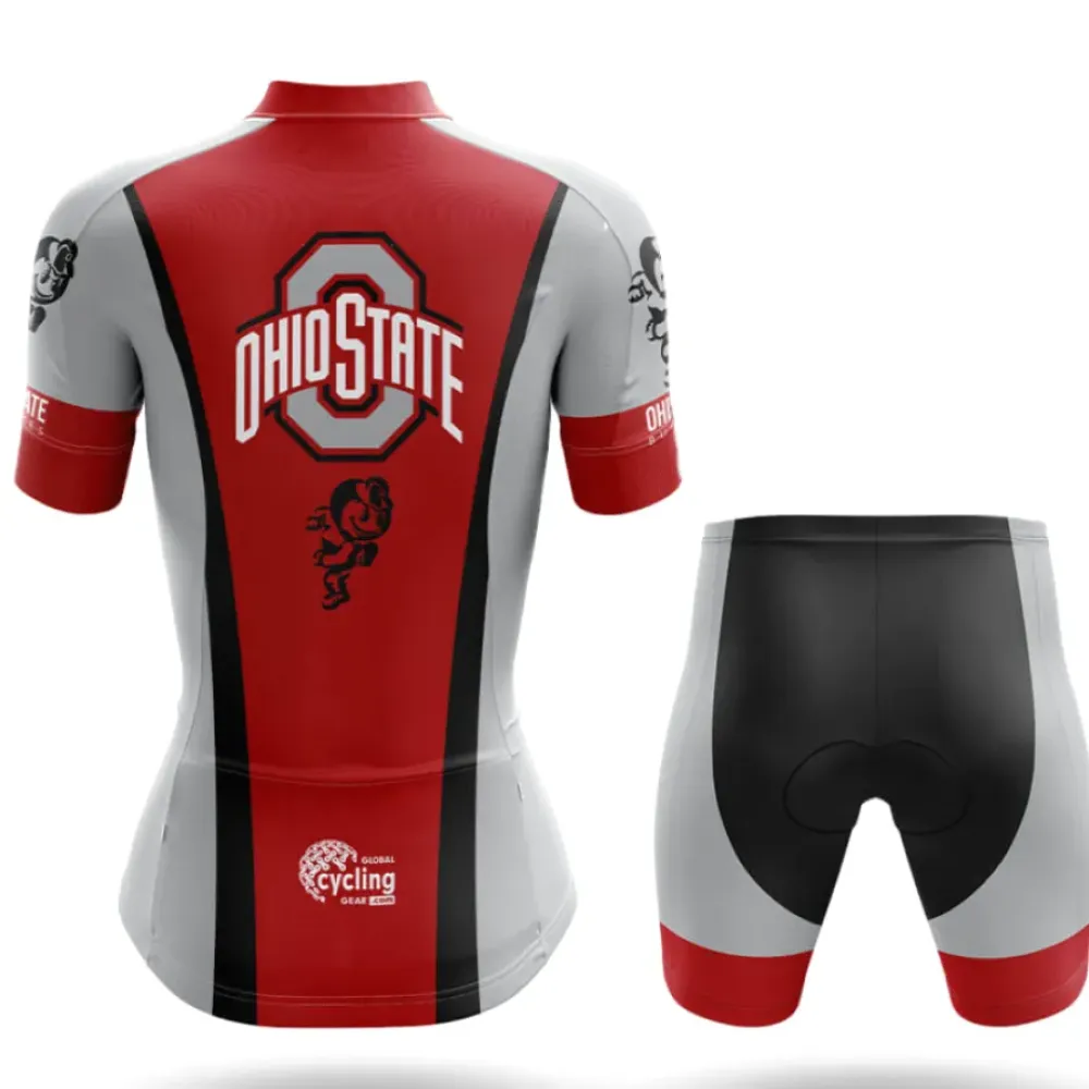 Ohio State University Women's Cycling Shorts Gray/Red/Black