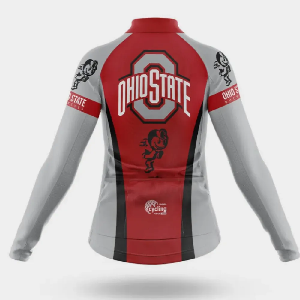 Ohio State University Women's Cycling Shorts Gray/Red/Black