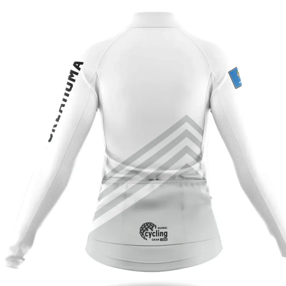 Women's Oklahoma S4 White Long Sleeve Cycling Jersey