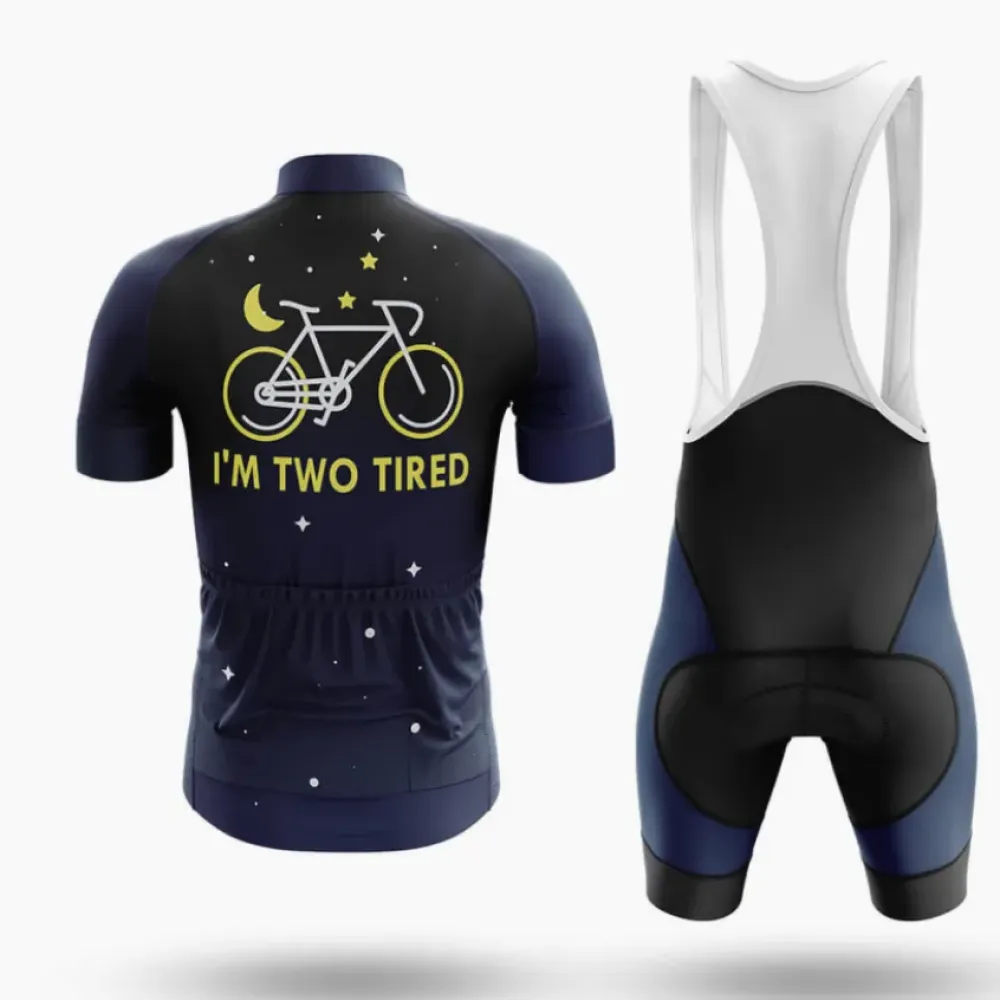 Two Tired Long Sleeve Cycling Jersey Midnight Blue/Yellow/Black
