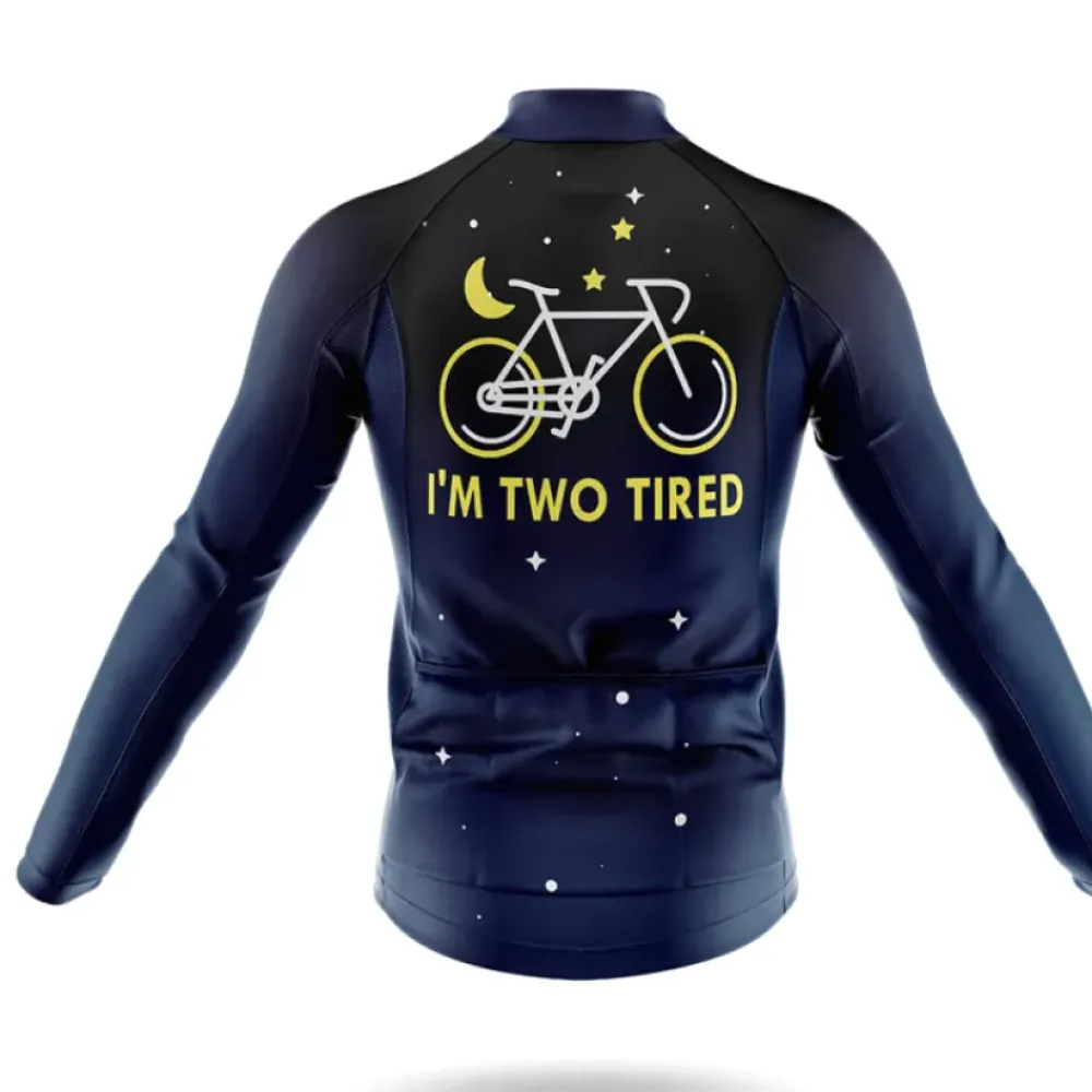 Two Tired Long Sleeve Cycling Jersey Midnight Blue/Yellow/Black
